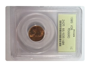 1909 Lincoln Wheat Cent VDB RD MS66