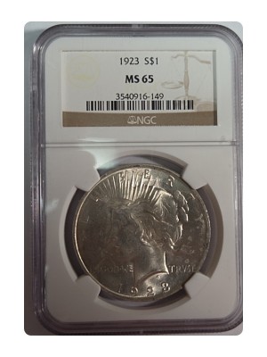 1923 Peace Dollar MS65