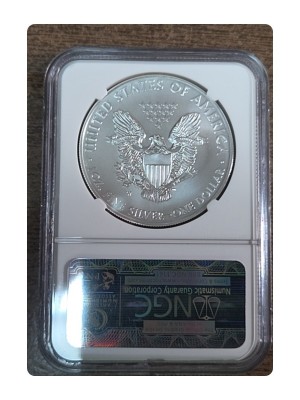 2011-W American Silver Eagle, Burnished, 25th Anniversary MS70 — photo 2