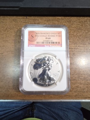 2012-S American Silver Eagle Reverse Proof (San Francisco Eagle Set) PF69 — photo 1
