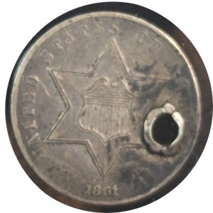 1861 Silver Three-Cent Piece S AG3