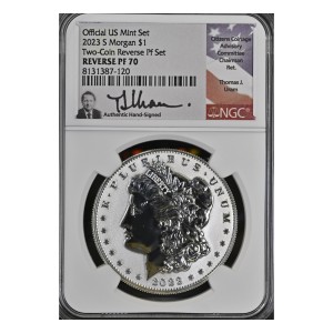 2023-S Morgan & Peace Dollar Reverse Proof Set, 2 Coins PR70 — photo 1