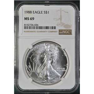 1988 American Silver Eagle MS69 — photo 1