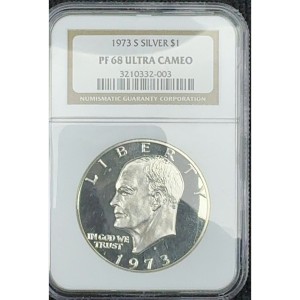 1973-S Eisenhower Dollar Silver PF68 Ultra Cameo