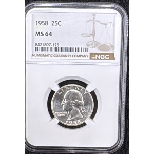 1958 Washington Quarter (Silver) MS64 — photo 1