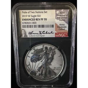 Pride of two nations set 2019 W Eagle NGC Enhanced RP (Anna Cabral Signed) PR 70 — photo 1