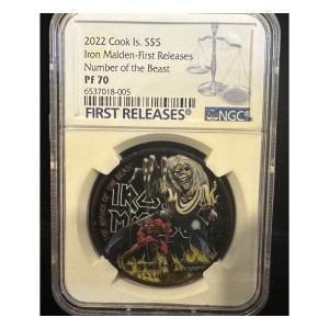 2022 Cook Islands The Number Of The Beast IRON MAIDEN 1oz Silver Coin NGC FR PR 70 — photo 1