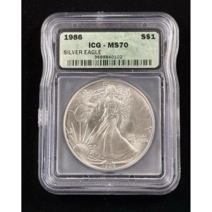 1986 American Silver Eagle -(S) $1 Struck at San Francisco Mint MS70