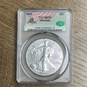2025 American Silver Eagle $1 CAC MS70 Don't Tread on Me Label