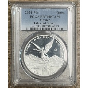 2024-MO Mexico Silver Libertad 1oz Proof DCAM PR70 — photo 1