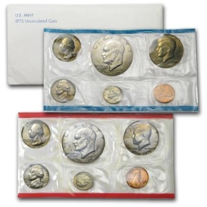 1975 Mint Set, With 1976 25c, 50c, $1, 12 Coins