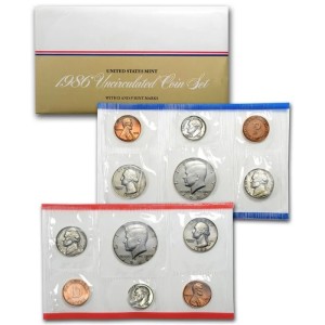 1986 Mint Set, 10 Coins