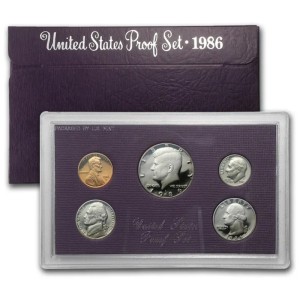 1986-S Proof Set, 5 Coins PR