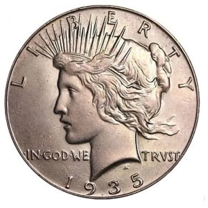 1935 Peace Dollar VG8