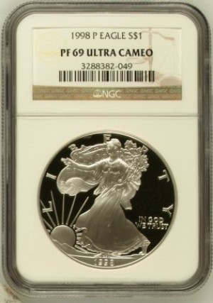 1998-P American Silver Eagle Proof PF69 UC