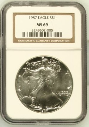 1987 American Silver Eagle MS69