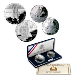 1992 Columbus Quincentenary Silver Dollar & Clad Half Proof Set