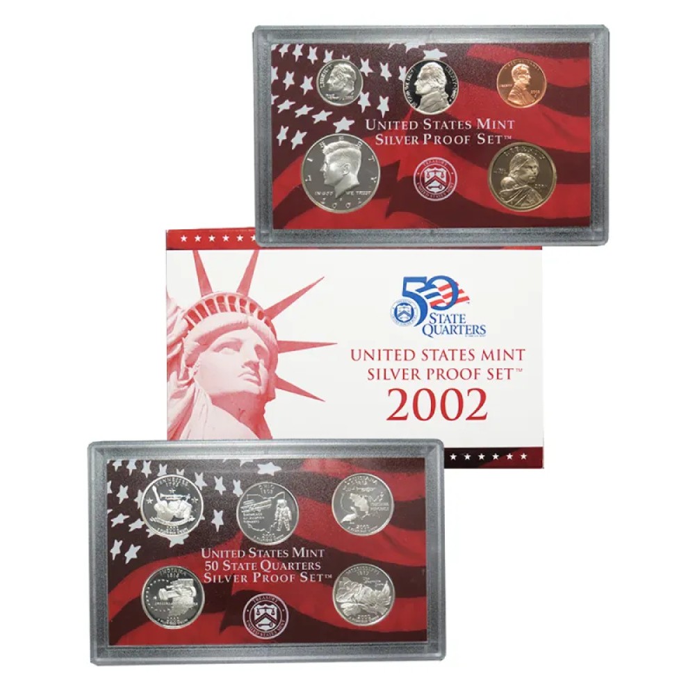 2002-S Silver Proof Set, 10 Coins PR Ungraded