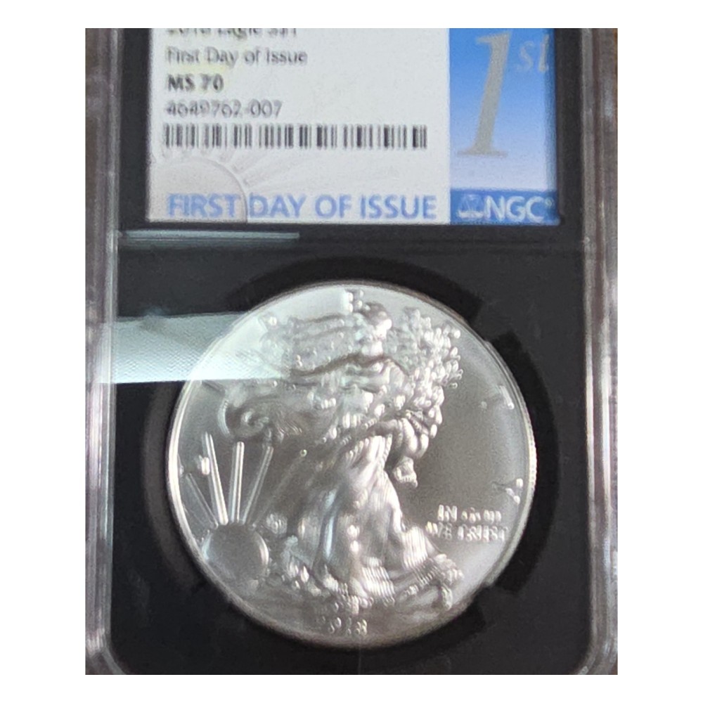 2018 American Silver Eagle First Day of Issue MS70