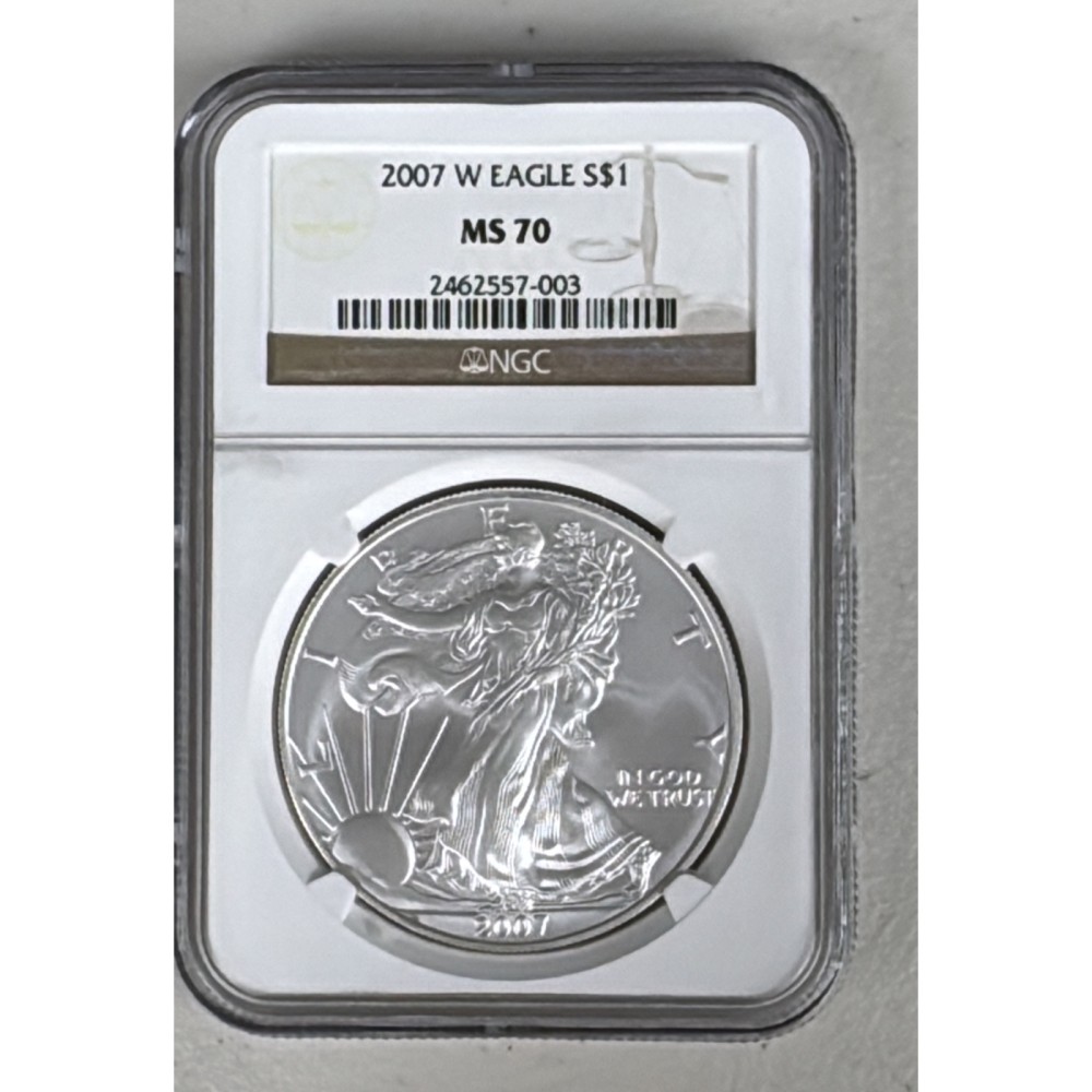 2007-W American Silver Eagle 1 oz Burnished MS70