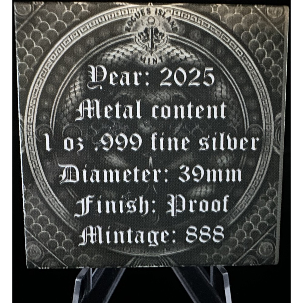 2025 Year of the Ghost Snake Proof 1 Ounce Silver Round photo 2