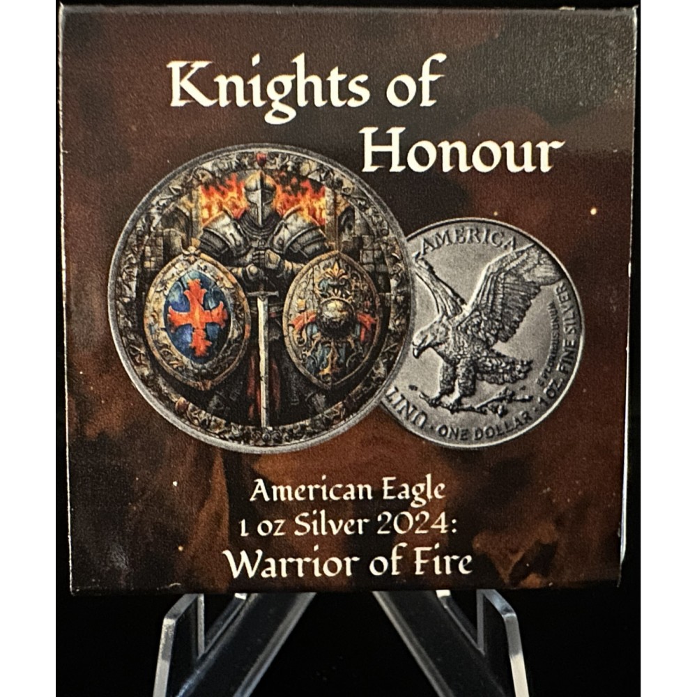 2024 American Eagle Knights of Honor Warrior of Fire 1oz Silver Coin photo 2