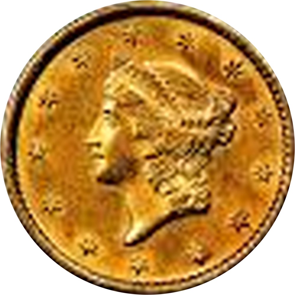 1852 $1.00 Gold 1852 (Type 1) AU50