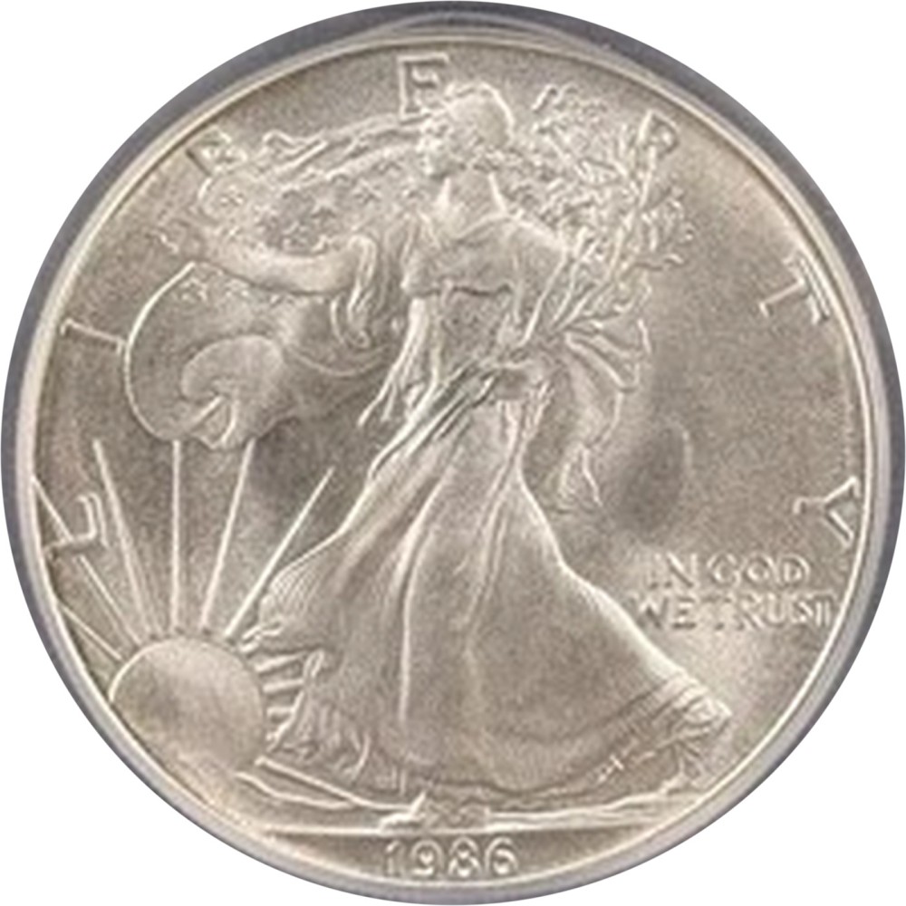 1986 American Silver Eagle -(S) $1 Struck at San Francisco Mint MS70 photo 2