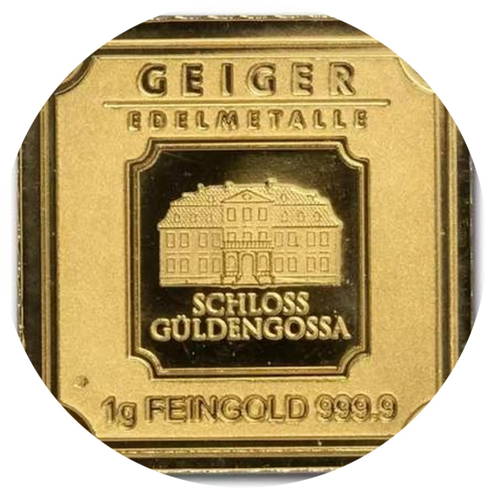 1g Gold Geiger Bar Raw BU