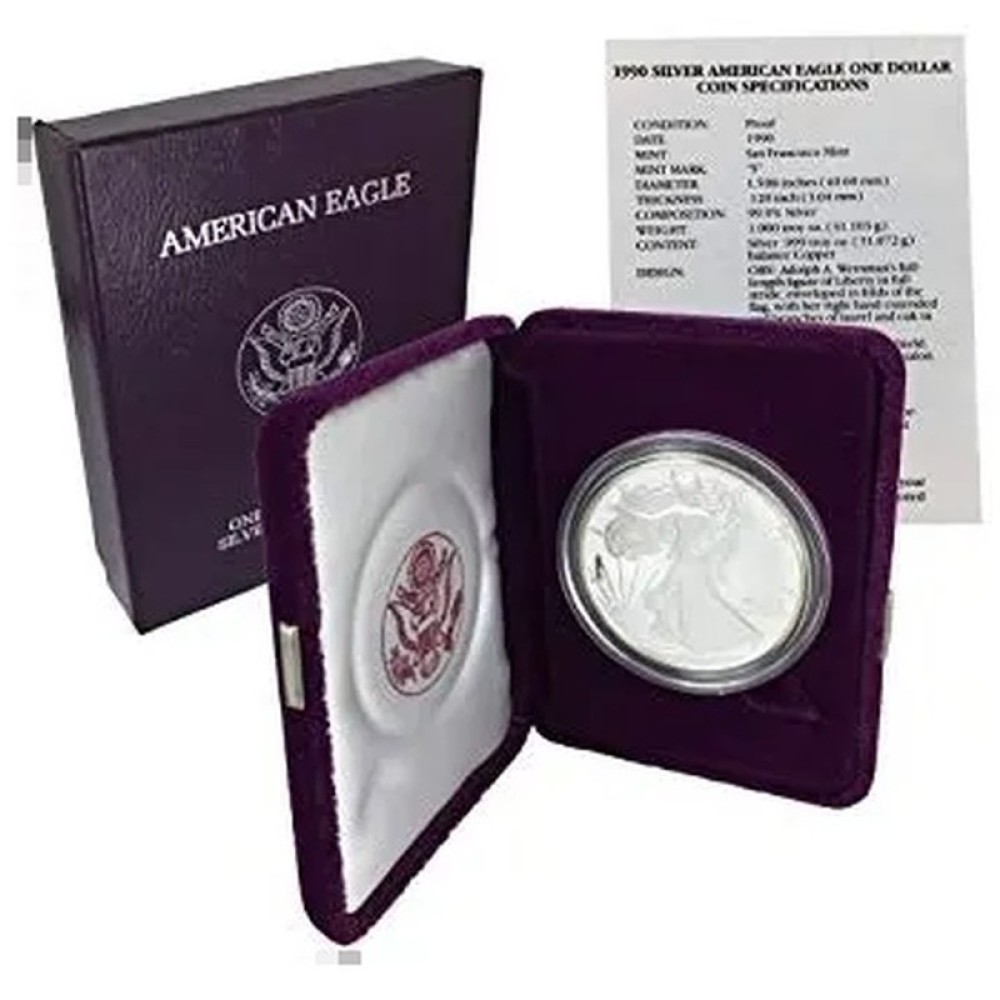 1990-S American Silver Eagle $1 Proof DCAM Ungraded