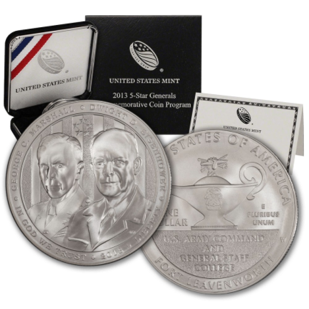 2013-W 5-Star Generals Commemorative Silver Dollar Uncirculated