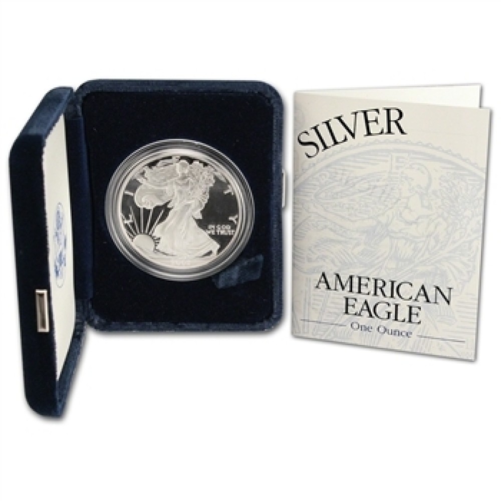 2002-W American Silver Eagle Proof 1 oz Fine .999 Silver OGP/COA