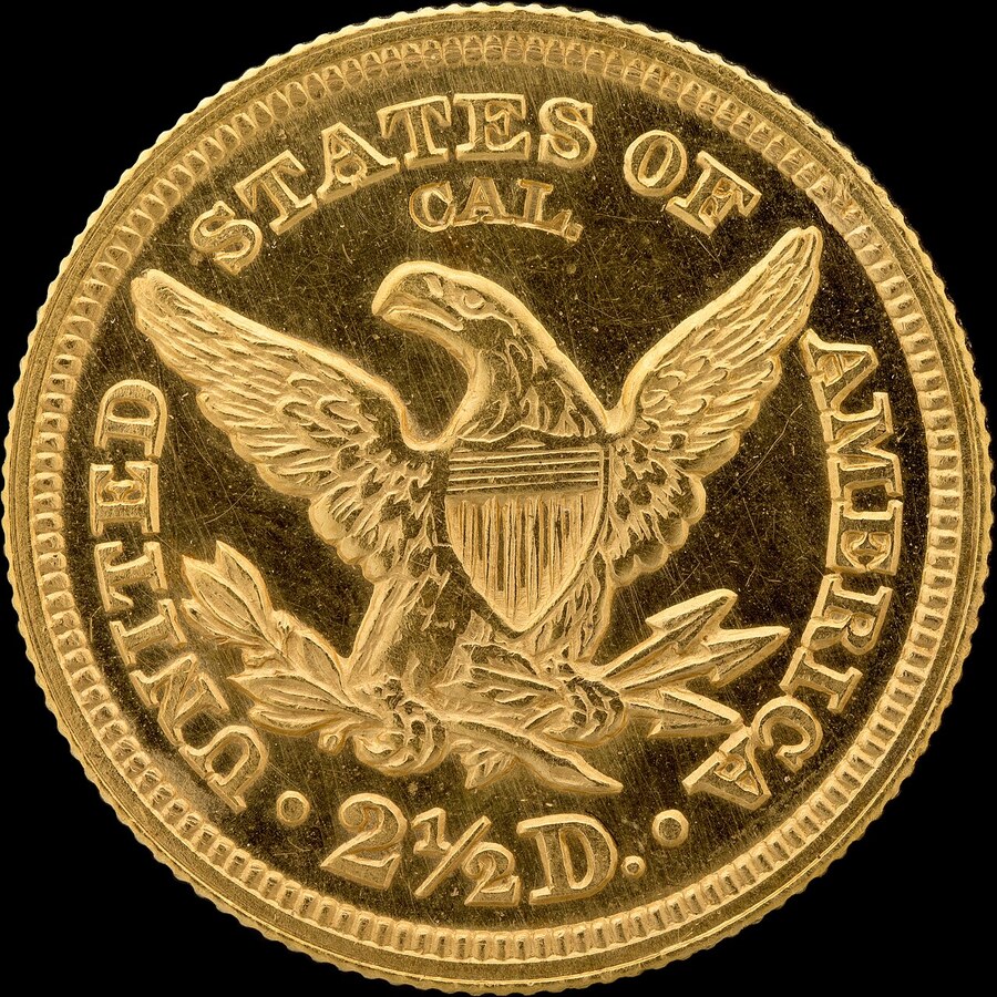 1848 CAL Liberty $2.50 Quarter Eagle reverse, 