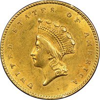Indian Head (Type Two) Gold Dollar (1854-1856)