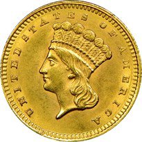 Indian Head (Type Three) Gold Dollar (1856-1889)