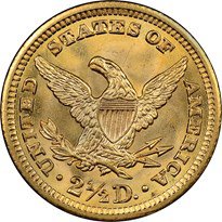 Liberty Head $2.50 (1840-1907) reverse, 