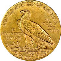 Indian Head $2.50 (1908-1929) reverse, 