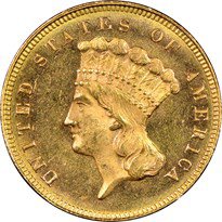 Indian Head $3 (1854-1889)