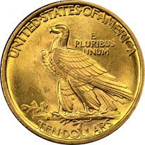 Indian Head $10 (1907-1933) reverse, 