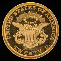 Liberty Head $20 Double Eagle Type 1 (1850-1866) reverse, 