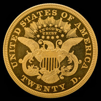 Liberty Head $20 Double Eagle Type 2 (1866-1876) reverse, 