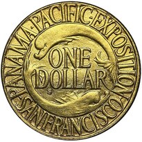 Panama-Pacific Exposition $1 (1915) reverse, 