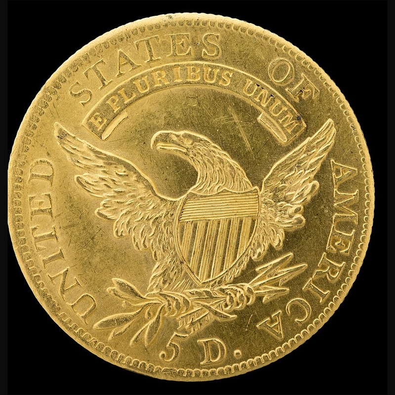 Capped Bust $5 Half Eagle (1807-1834) reverse, 
