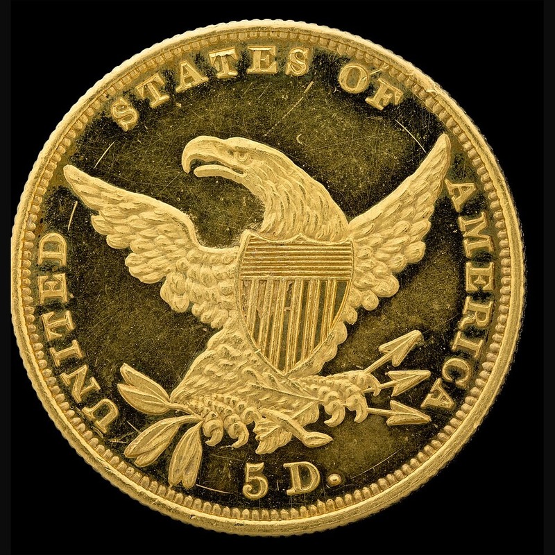 Classic Head $5 Half Eagle (1834-1838) reverse, 